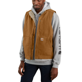 Carhartt 104277 Loose Fit Washed Duck Sherpa béléses mellény | CoolGear.hu