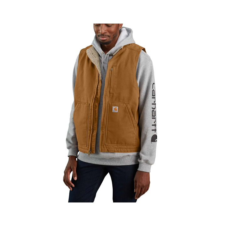 Carhartt 104277 Loose Fit Washed Duck Sherpa béléses mellény | CoolGear.hu
