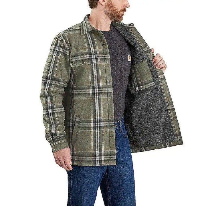 Carhartt 105430 Relaxed Fit sherpa béléses flanel kabát | CoolGear.hu