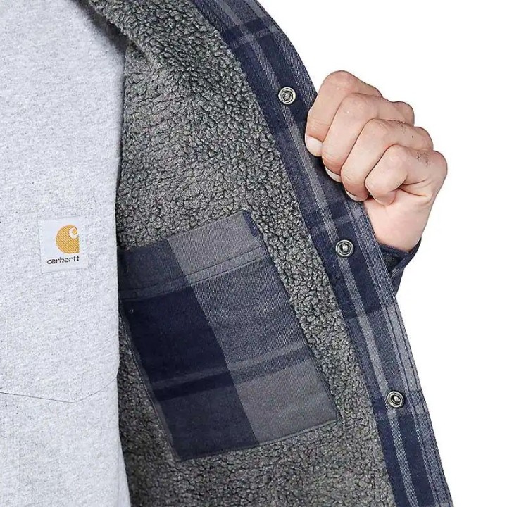 Carhartt 105939 Relaxed Fit sherpa béléses flanel kabát | CoolGear.hu