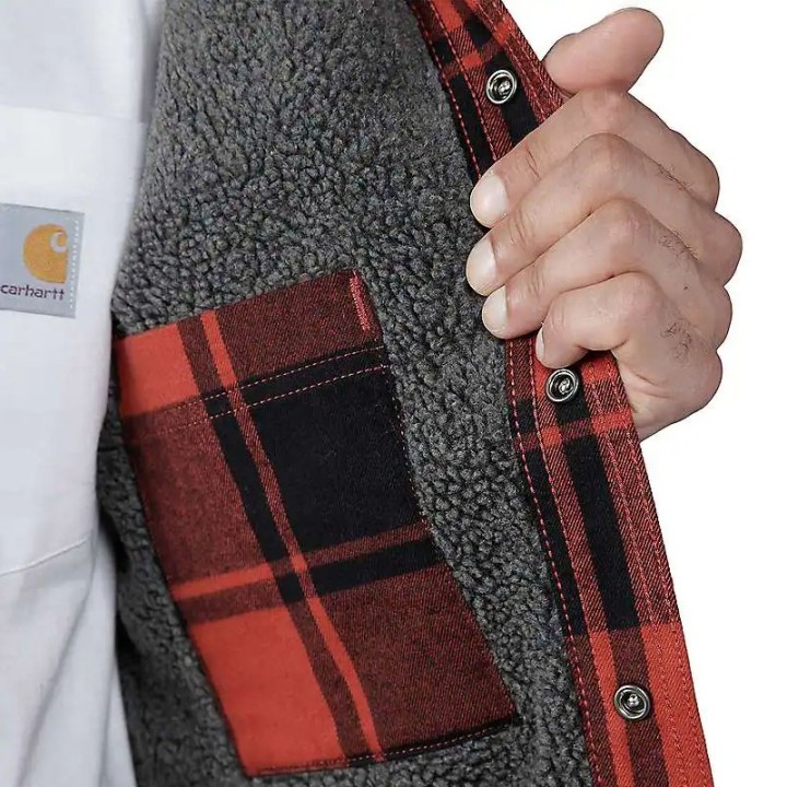 Carhartt 105939 Relaxed Fit sherpa béléses flanel kabát | CoolGear.hu